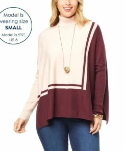 Hot Sale ⌛ MarlaWynne WynneLayers Turtleneck Graphic Intarsia Knit Sweater Storm Blue/deep Indigo ⌛ -Outlet MarlaWynne Sales unnamed file 753