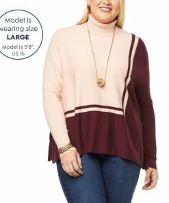 Hot Sale ⌛ MarlaWynne WynneLayers Turtleneck Graphic Intarsia Knit Sweater Storm Blue/deep Indigo ⌛ -Outlet MarlaWynne Sales unnamed file 756