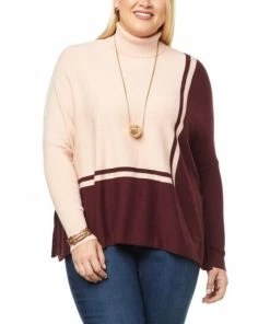 Hot Sale ⌛ MarlaWynne WynneLayers Turtleneck Graphic Intarsia Knit Sweater Storm Blue/deep Indigo ⌛ -Outlet MarlaWynne Sales unnamed file 758