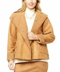 Flash Sale ✔️ MarlaWynne WynneCollection Reversible Bonded Faux Shearling Jacket Dark Olive 🥰