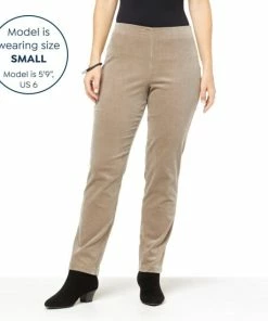 Best Sale 💯 MarlaWynne WynneLayers Stretch Baby Corduroy Straight Leg Pant Taupe 😉 -Outlet MarlaWynne Sales unnamed file 782