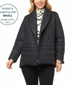 Deals 🎉 MarlaWynne WynneCollection Shawl Collar Quilted Puffer Jacket Black 🥰 -Outlet MarlaWynne Sales unnamed file 793