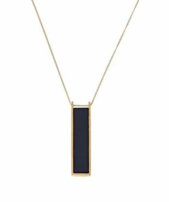 Best reviews of 😀 MarlaWynne 31" Rectangular Bar Drop Pendant Necklace Goldtone 😀