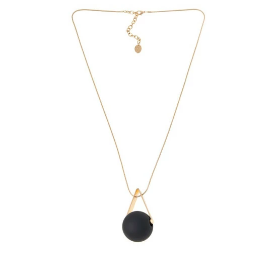 Budget 🌟 MarlaWynne 32-1/4" Rubber And Metal Drop Pendant Necklace Goldtone 🔔 5 Budget 🌟 MarlaWynne 32-1/4" Rubber And Metal Drop Pendant Necklace Goldtone 🔔 - Image 3