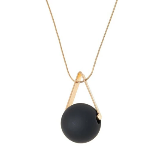 Budget 🌟 MarlaWynne 32-1/4" Rubber And Metal Drop Pendant Necklace Goldtone 🔔 6 Budget 🌟 MarlaWynne 32-1/4" Rubber And Metal Drop Pendant Necklace Goldtone 🔔 - Image 4
