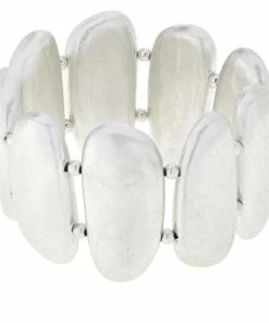 Flash Sale ⌛ MarlaWynne Resin Oval Bead Stretch Bracelet Goldtone 🔥