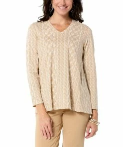 Top 10 ❤️ MarlaWynne WynneLayers Trompe L'oeil Cable Knit Butterfly Tee Khaki Combo 🎉 -Outlet MarlaWynne Sales unnamed file 84
