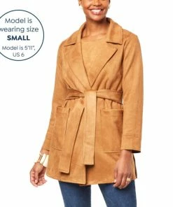 Best reviews of 🎁 MarlaWynne WynneCollection Faux Suede Trench 🧥 Coat Oyster 😍 -Outlet MarlaWynne Sales unnamed file 856