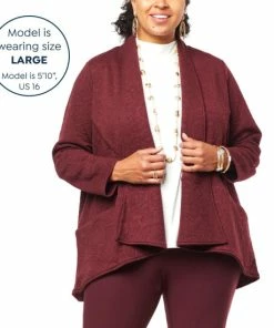 Best reviews of 🎁 MarlaWynne WynneCollection Quilted Jacquard Shawl Collar Jacket Burgundy 🧨 -Outlet MarlaWynne Sales unnamed file 894