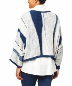 Promo 🌟 MarlaWynne WynneCollection Cotton Intarsia Mixed Stitch Popover Sweater Blue Mirage Combo ⭐ -Outlet MarlaWynne Sales unnamed file 905