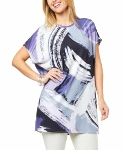 Cheap ๐ MarlaWynne WynneLayers Painterly Abstract Tunic Black ๐ฅ