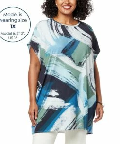 Cheap 👍 MarlaWynne WynneLayers Painterly Abstract Tunic Black 🔥 -Outlet MarlaWynne Sales unnamed file 912