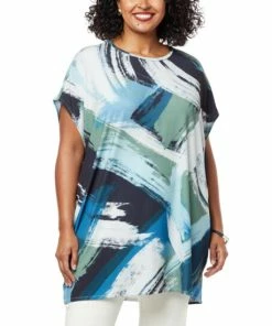 Cheap 👍 MarlaWynne WynneLayers Painterly Abstract Tunic Black 🔥 -Outlet MarlaWynne Sales unnamed file 920