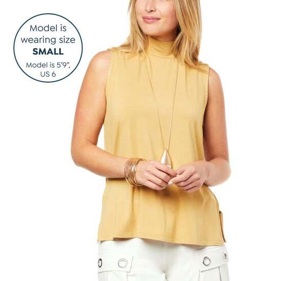 Top 10 ๐ MarlaWynne WynneLayers Mock-Neck Viscose Sleeveless Top Black ๐ 5 Top 10 ๐ MarlaWynne WynneLayers Mock-Neck Viscose Sleeveless Top Black ๐ - Image 3