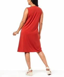 Brand new ❤️ MarlaWynne WynneLayers Matte Jersey Double Layer 👗 Dress Brick ❤️ -Outlet MarlaWynne Sales unnamed file 958