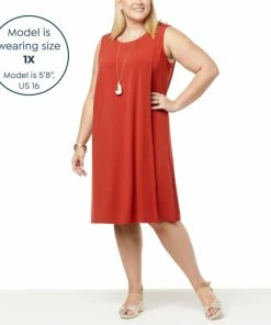 Brand new ❤️ MarlaWynne WynneLayers Matte Jersey Double Layer 👗 Dress Brick ❤️ -Outlet MarlaWynne Sales unnamed file 961