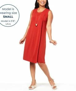 Brand new ❤️ MarlaWynne WynneLayers Matte Jersey Double Layer 👗 Dress Brick ❤️ -Outlet MarlaWynne Sales unnamed file 962