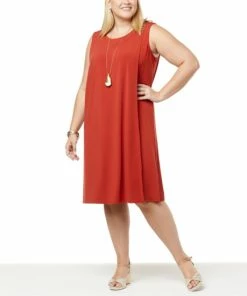 Brand new ❤️ MarlaWynne WynneLayers Matte Jersey Double Layer 👗 Dress Brick ❤️ -Outlet MarlaWynne Sales unnamed file 964