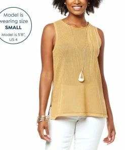 Promo ✨ MarlaWynne WynneCollection Sweater Knit Mesh Stitch Tunic Tank Black ❤️ -Outlet MarlaWynne Sales unnamed file 978