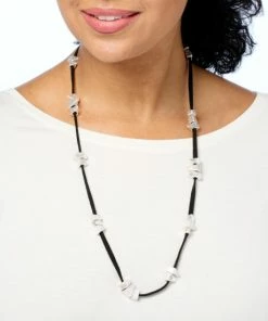 Cheap 🎉 MarlaWynne Minimalist Adjustable Station Necklace Silvertone/black 💯 -Outlet MarlaWynne Sales unnamed file 99